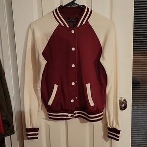 Brandon Thomas maroon varsity jacket, size medium